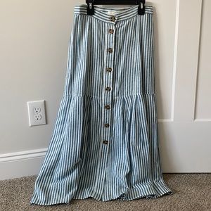 Free people midi button down skirt